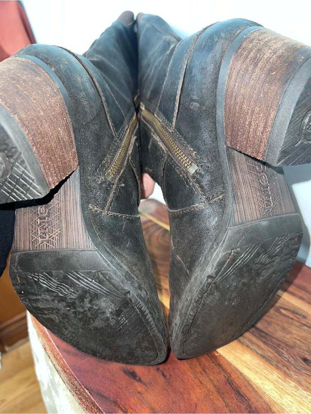 Børn Loreza Timberwolf Brown Leather Tall Harness Moto Boots Women 8.5 40